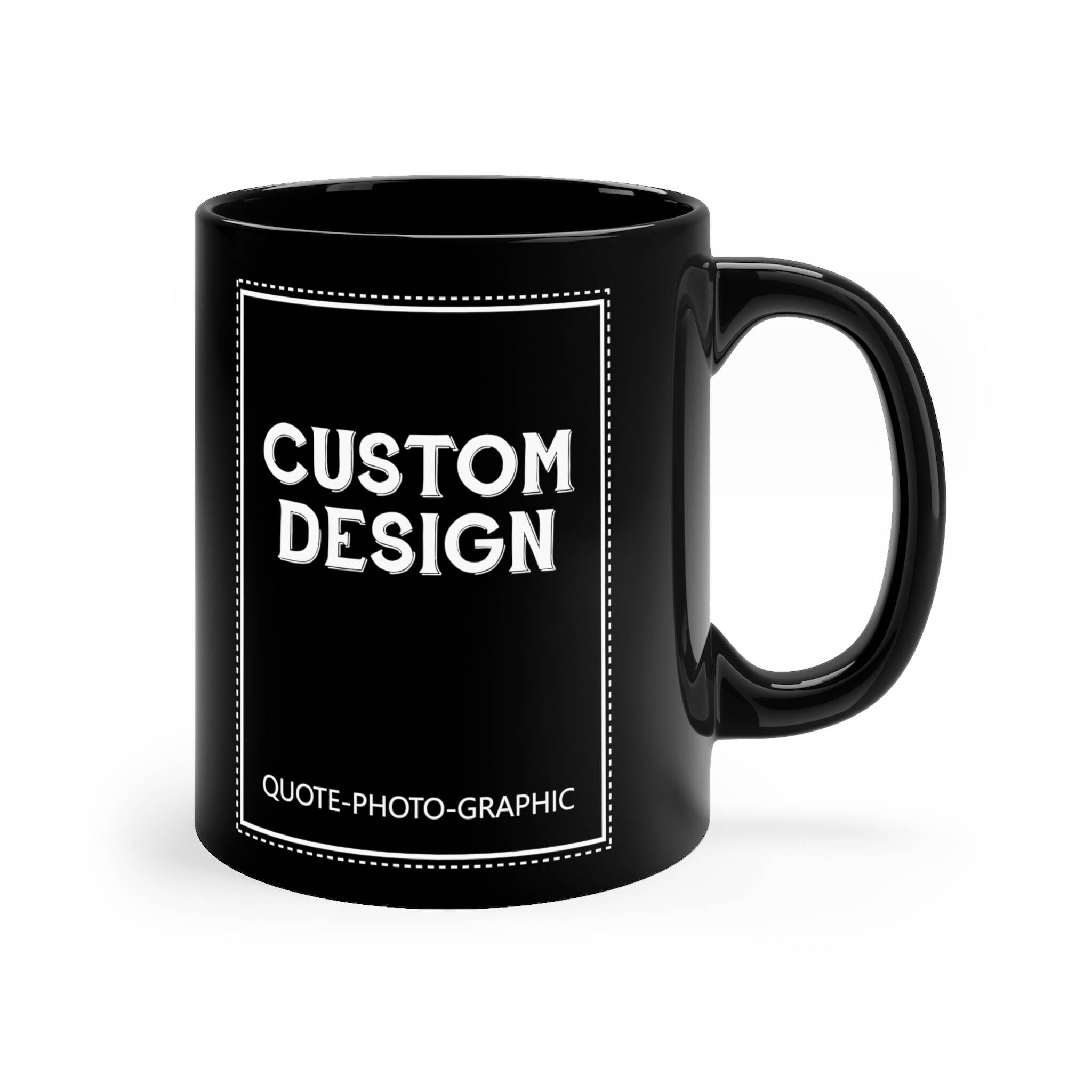 Custom Black Mug Custom Black coffee mug with name / Logo / Etsy