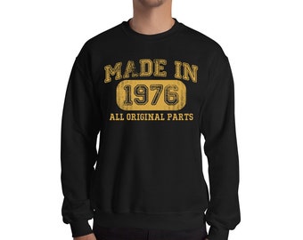 Vintage 1976 Born-In Sweatshirts  48th Birthday Gift for Men  Women  Custom 48 Year Old Made-In Sweatshirt