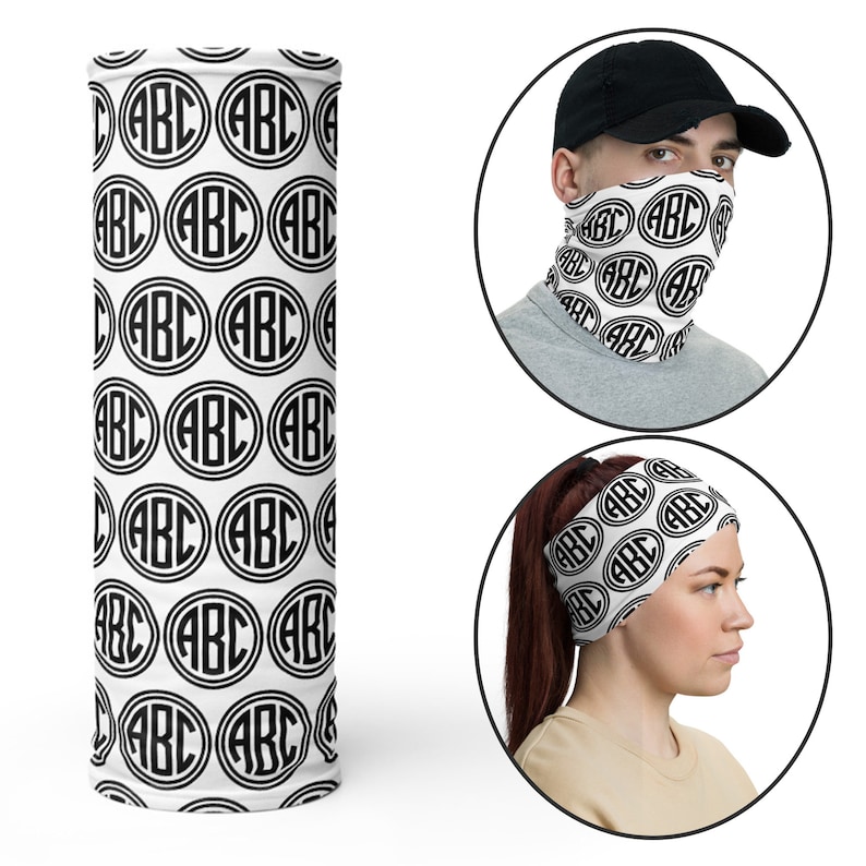 Custom Solid Color Neck Gaiter Face Covering Mask with logo Personalized Facemask Gaiter Bandana Head Shield Adults Protection Scarf Head image 2