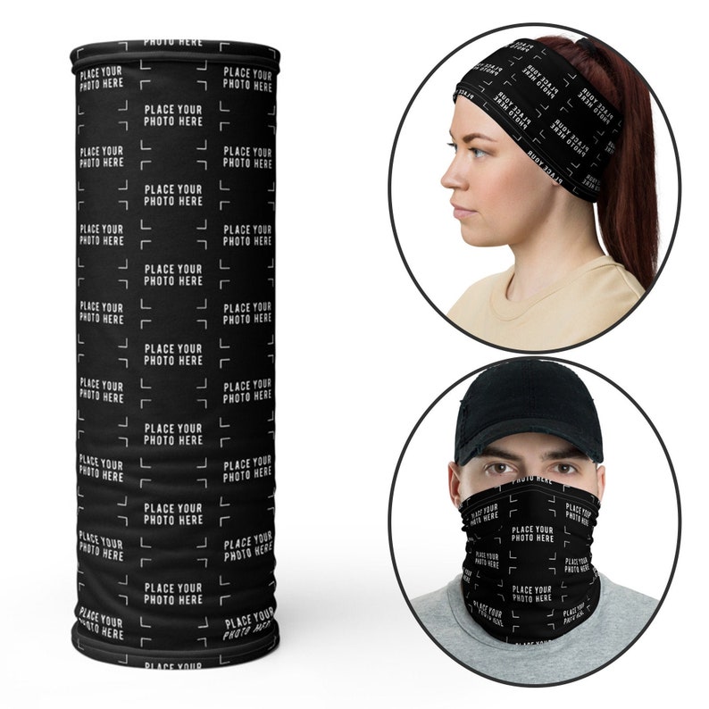 a woman wearing a black bandana and a black tube