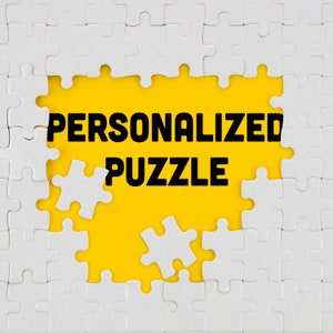 a piece of puzzle with the words personalized puzzle on it