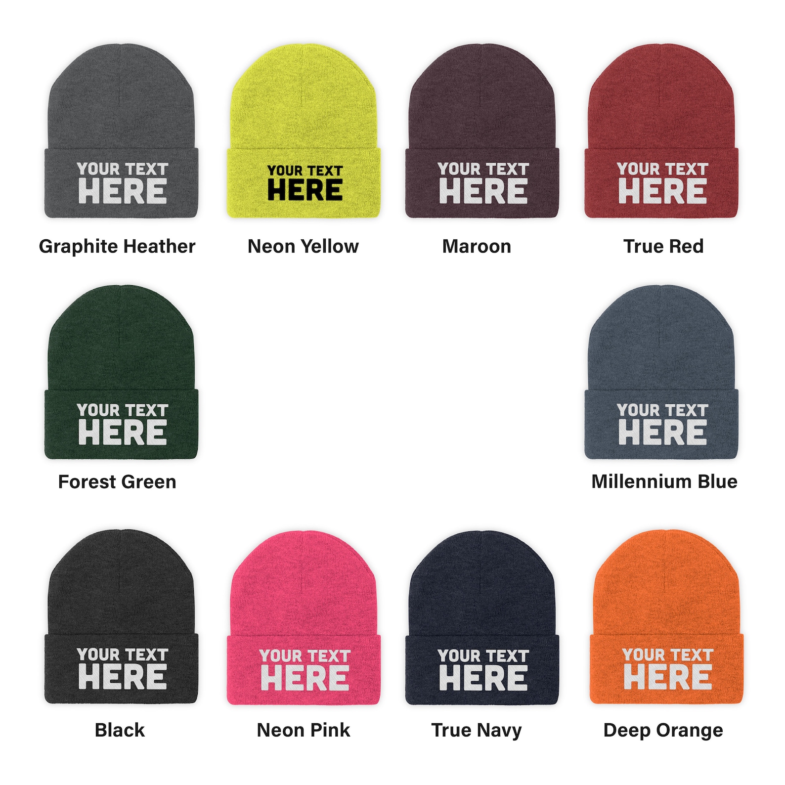 Custom Knit Beanie Hat for Men Women Custom Embroidery Etsy