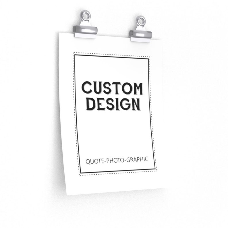 a piece of paper with the words custom design on it