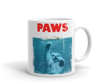 Cat Lover Mug with Funny Paw Print Design - Perfect Gift for Cat Moms