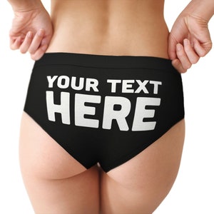 a woman's butt showing her panties with the words your text here on it