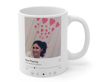 Mug à café photo personnalisé : texte et image personnalisés