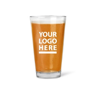Custom Pint Glass Frosted Clear, Beer glass customizable with your text logo and image printed on it image 4