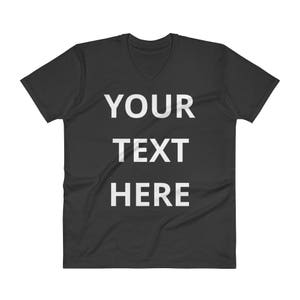 Personalized V-Neck T-Shirt Customize With your photo Logo Graphic custom text quote self gift image 6