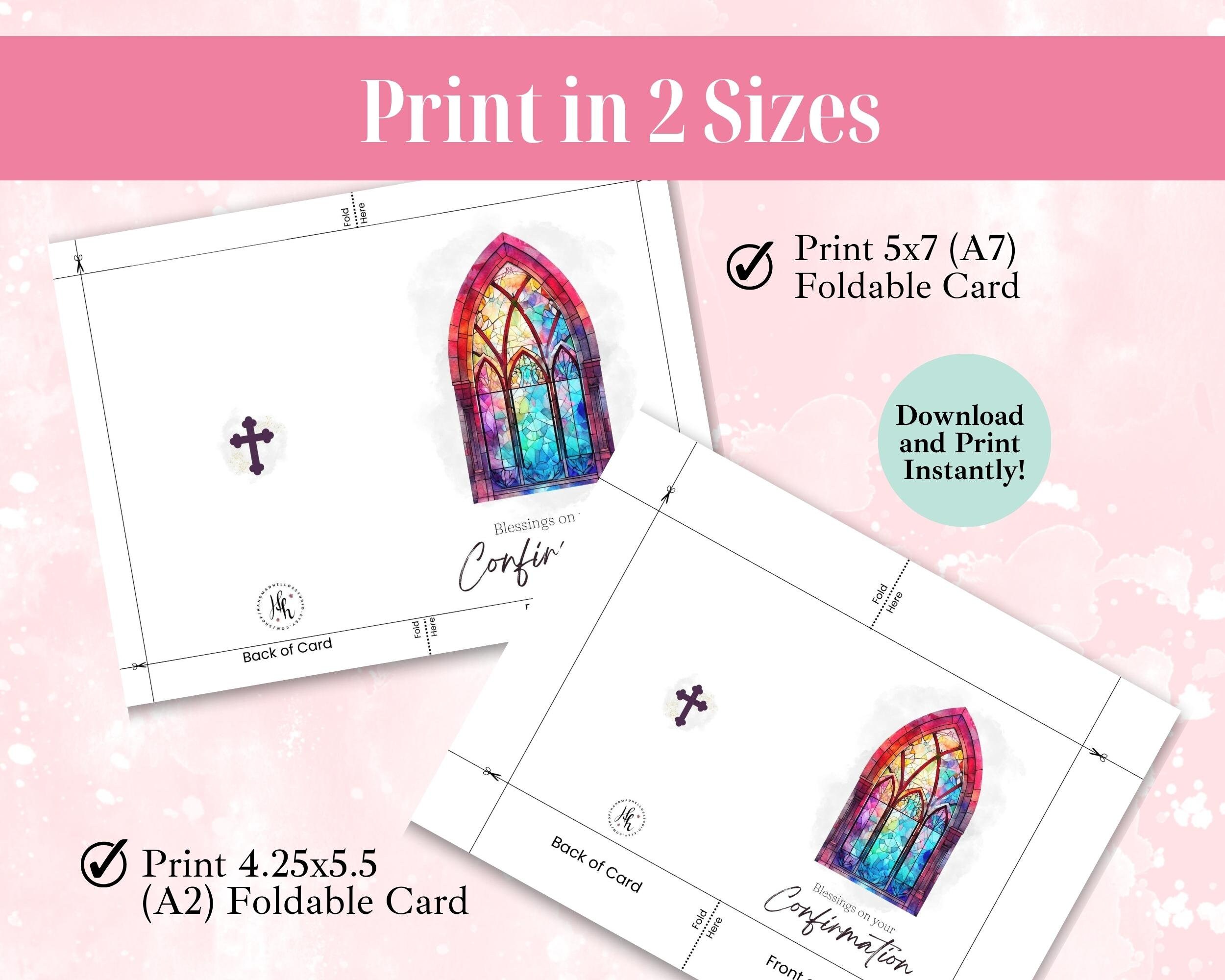 Printable Confirmation Greeting Card With Envelope INSTANT DOWNLOAD PDF ...