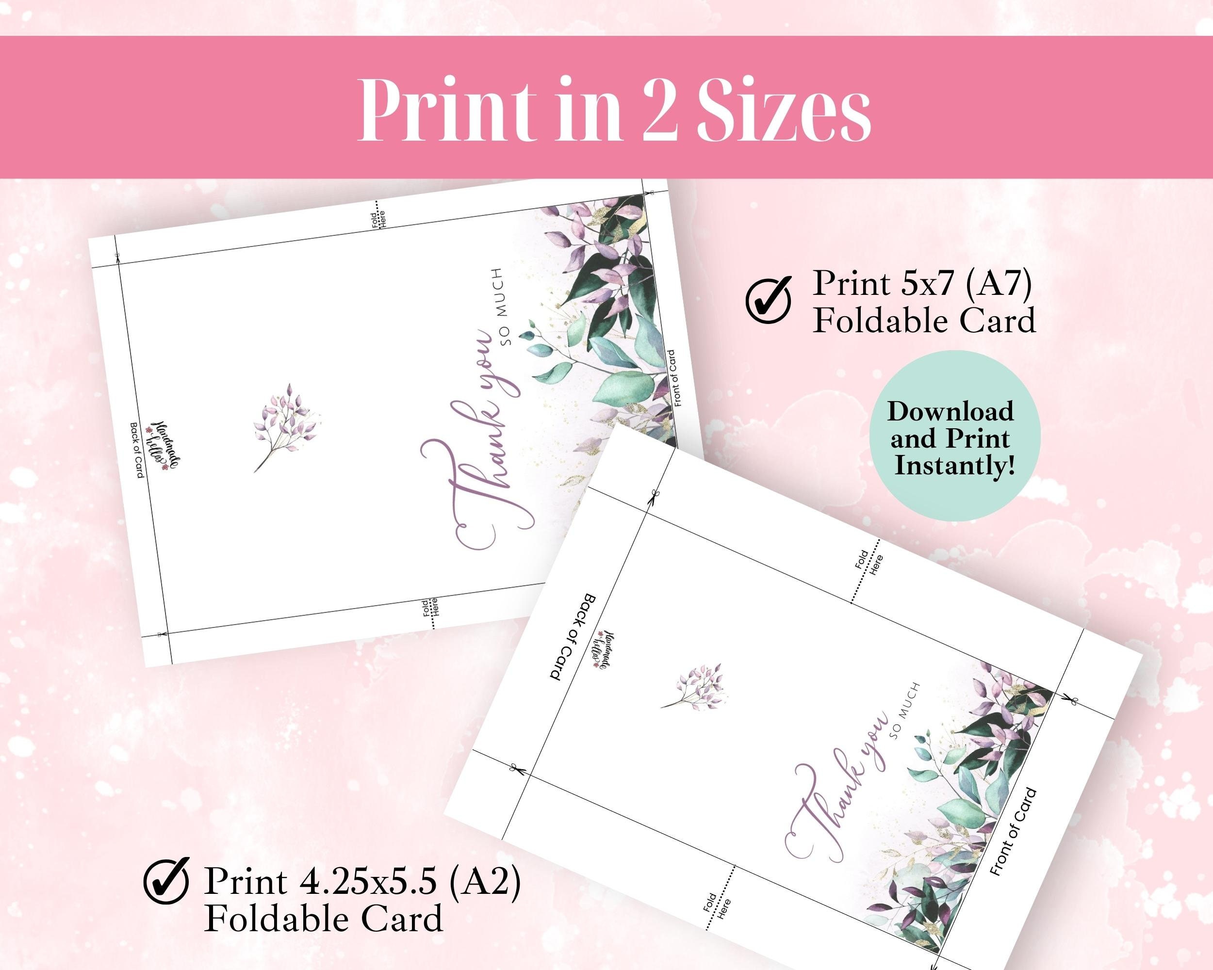 Thank You Printable Greeting Card and Envelope for Wife INSTANT ...