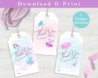 Printable Gift Tag Dance Teacher, Thank You For Keeping Me on My Toes Favor Tag INSTANT DOWNLOAD Ballet Digital Template Teacher Gift Labels