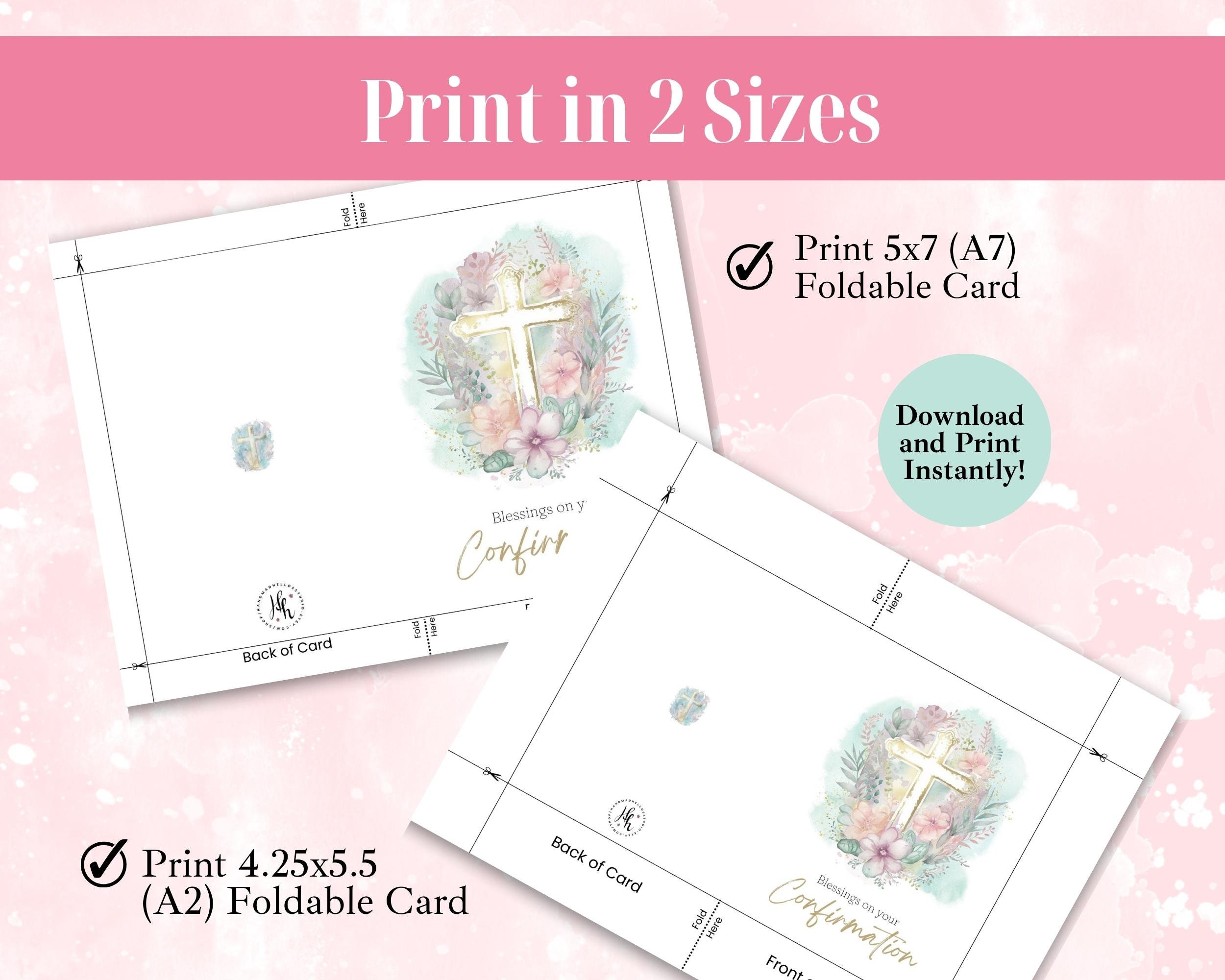 Printable Confirmation Greeting Card With Envelope for Him INSTANT ...