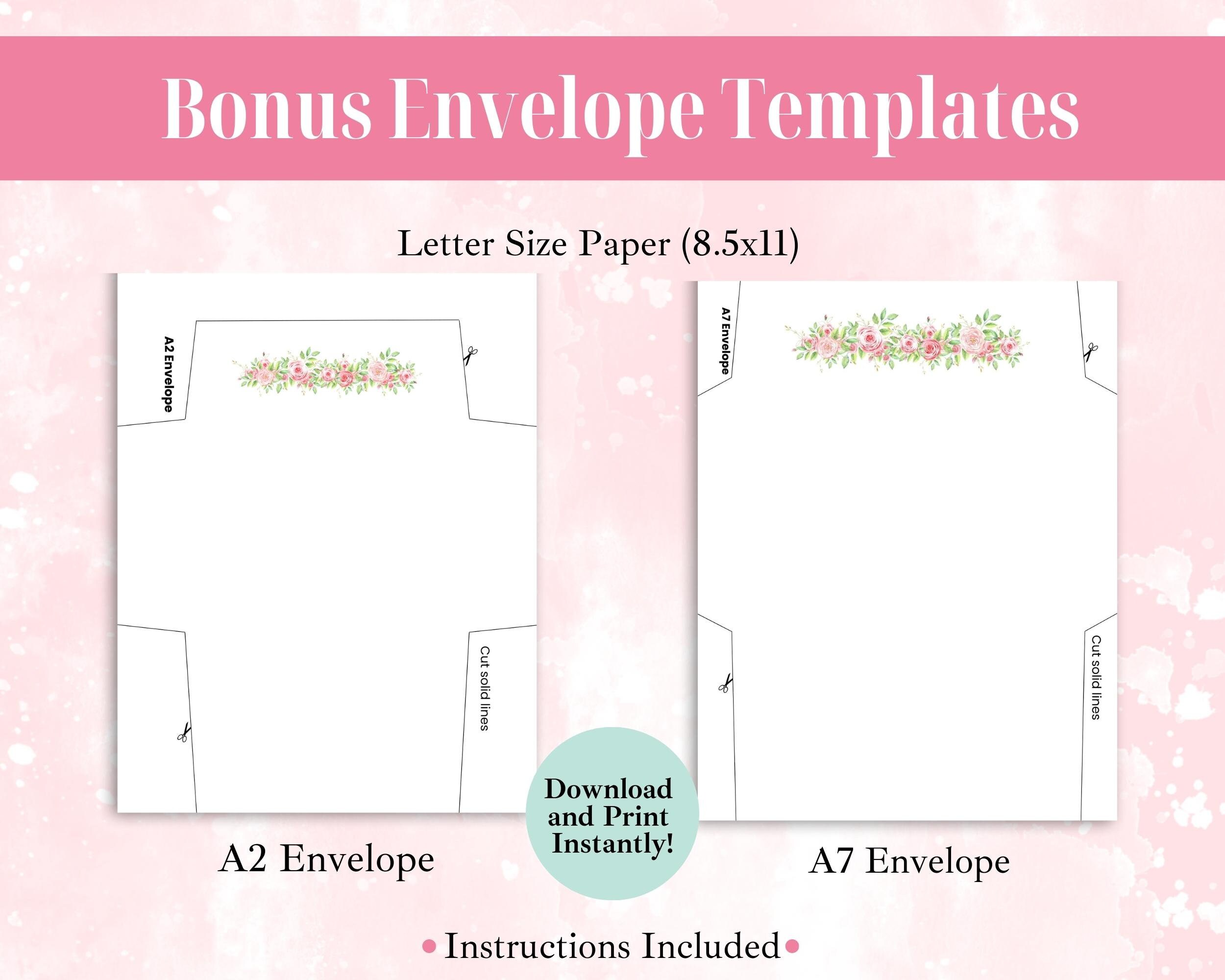 I Love You Printable Greeting Card and Envelope INSTANT DOWNLOAD PDF ...
