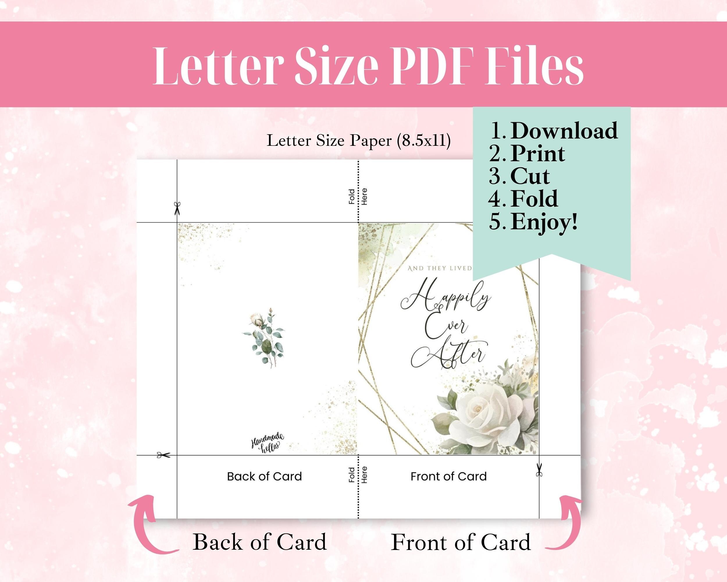 Congratulations Wedding Printable Greeting Card and Envelope INSTANT ...