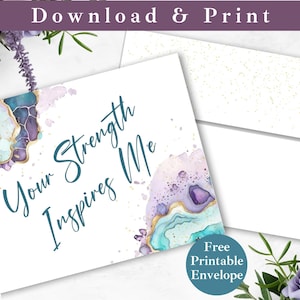 Ermutigung druckbare Grußkarte und Umschlag, Support Card Cancer Survivor Card für Cancer Fighter Digitale Kartenvorlage für Freund