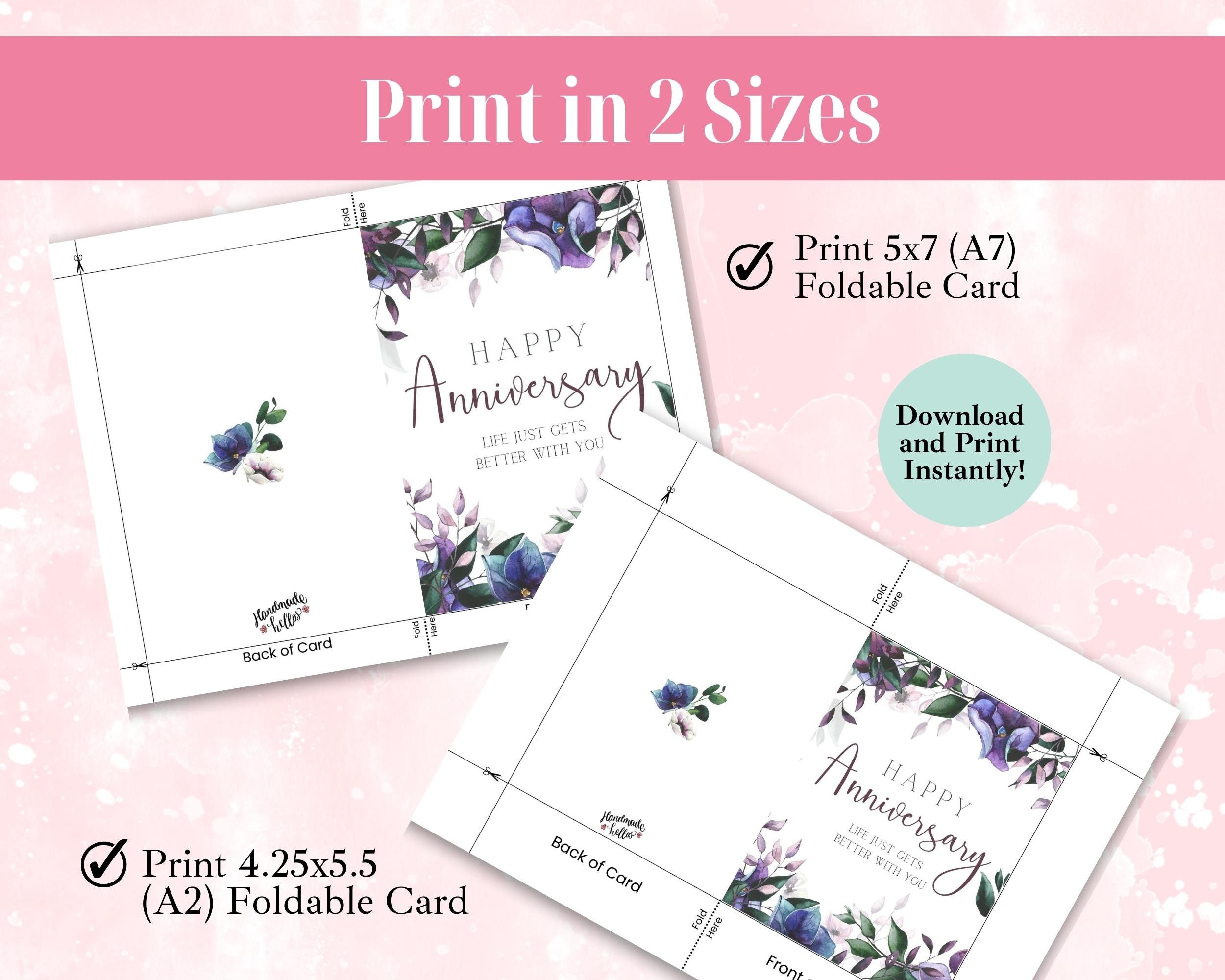 Anniversary Printable Greeting Card and Envelope for Wife INSTANT ...