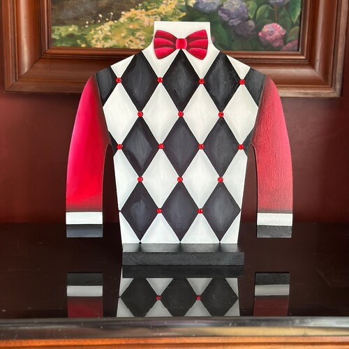 Centre de table en soie de jockey, décoration Derby du Kentucky, décoration de table KY, pièce maîtresse derby du Kentucky, décoration de fête, soie de jockey rouge