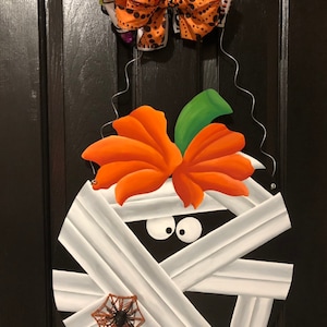 Halloween Door Hanger Mummy Door Hanger Halloween Pumpkin Door Hanger Whimsical Halloween Door Hanger Wreath