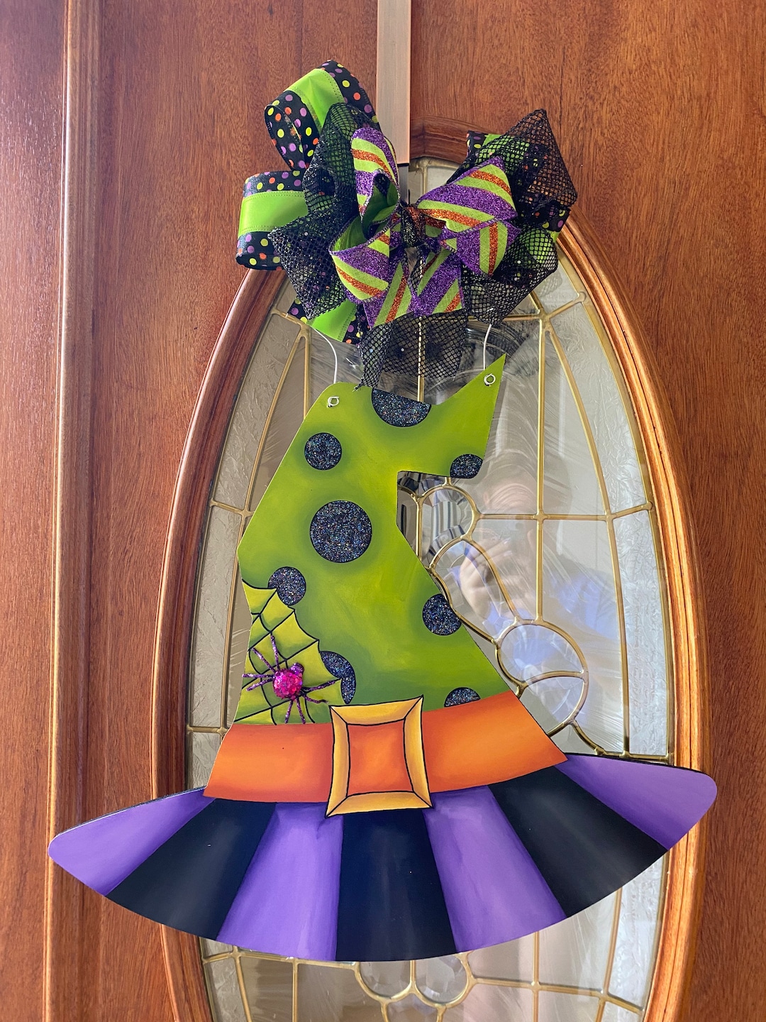 Witch Hat Door Hanger, Fall Door Hanger, Halloween Door Hanger Wreath ...