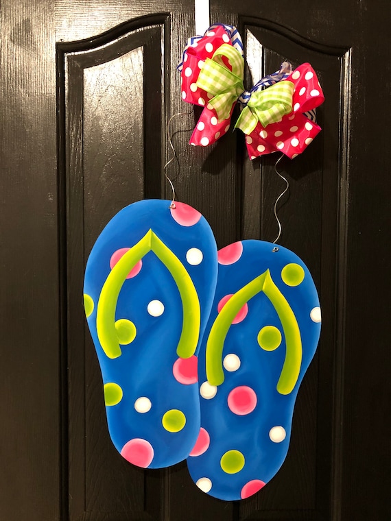 Flip Flop Door Hanger Summer Summertime Beach Door Hanger - Etsy