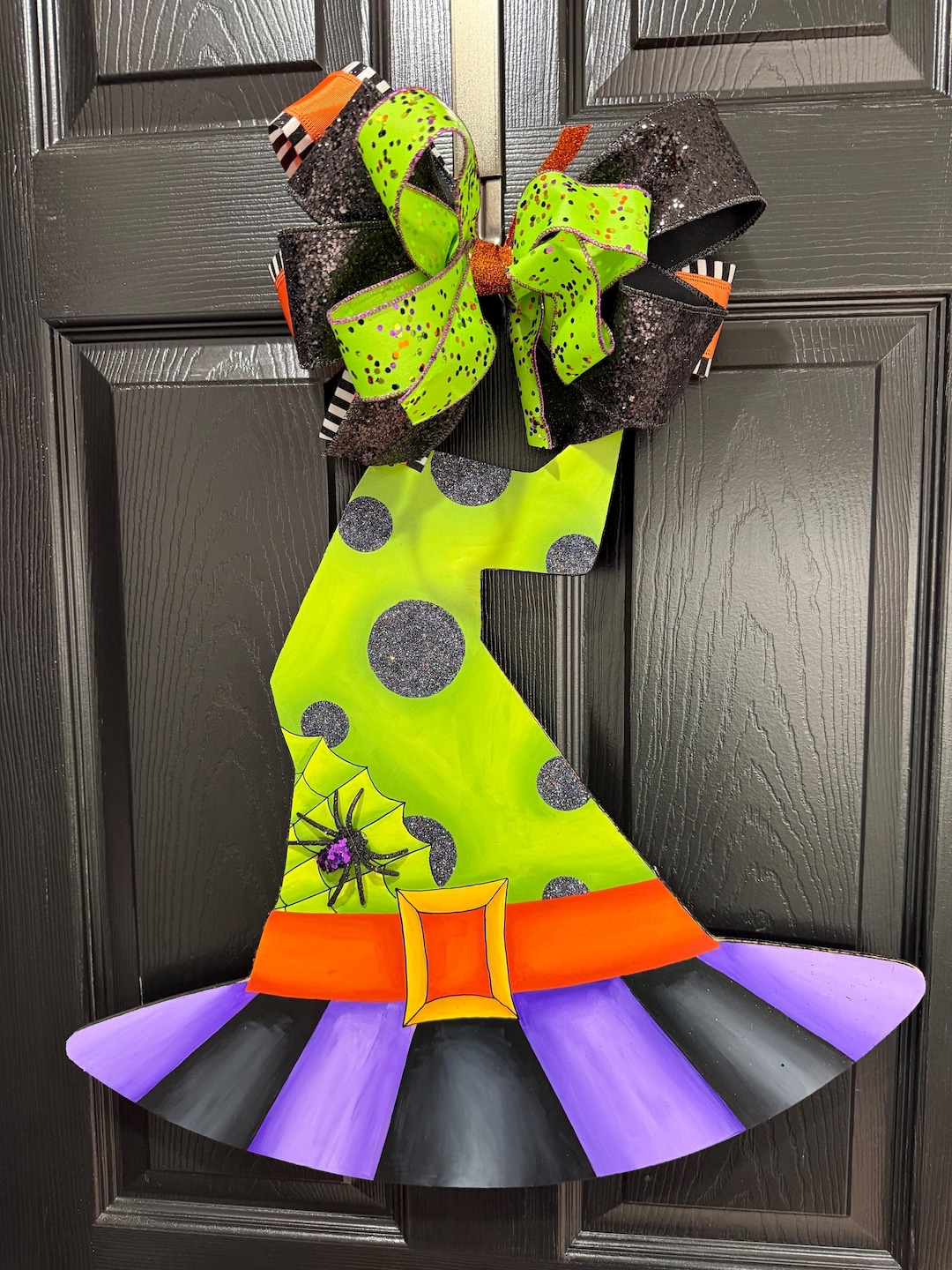 Witch Hat Door Hanger, Fall Door Hanger, Halloween Door Hanger Wreath ...