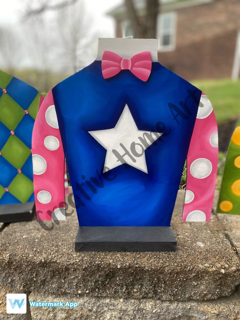 Centro de mesa Jockey Silk Decoración del Derby de Kentucky Decoración de mesa KY Centro de mesa del Derby de Kentucky Decoración para fiestas del Derby Decoración Jockey Silk imagen 1
