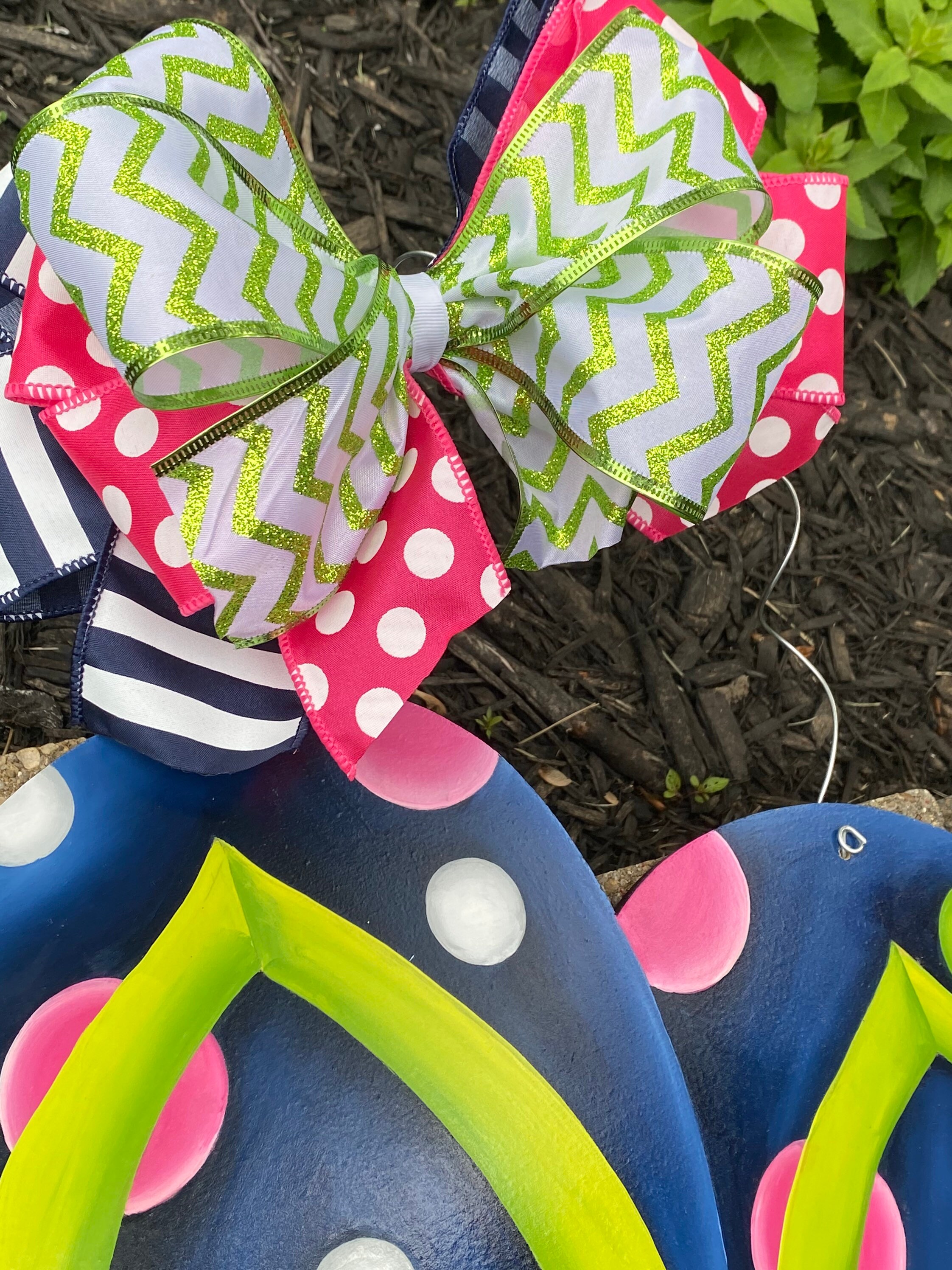 Flip Flop Summer Door Hanger Flip Flop Summer Wreath Hand Painted ...