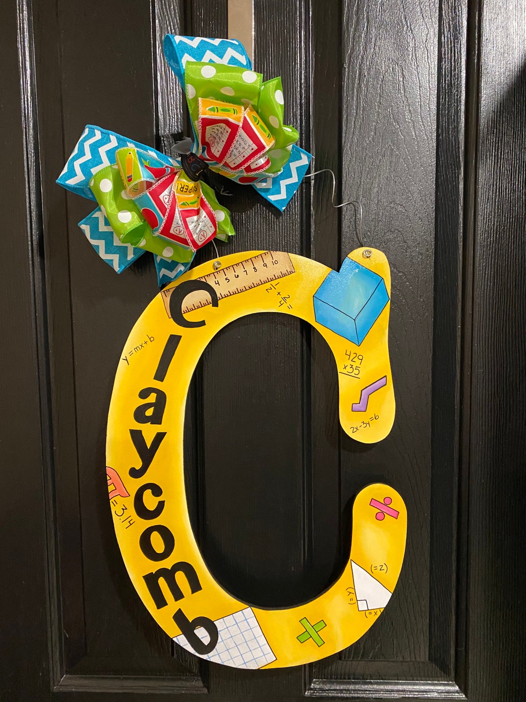 Teacher Door Hanger Personalized Door Hanger Classroom Teacher Wreath ...