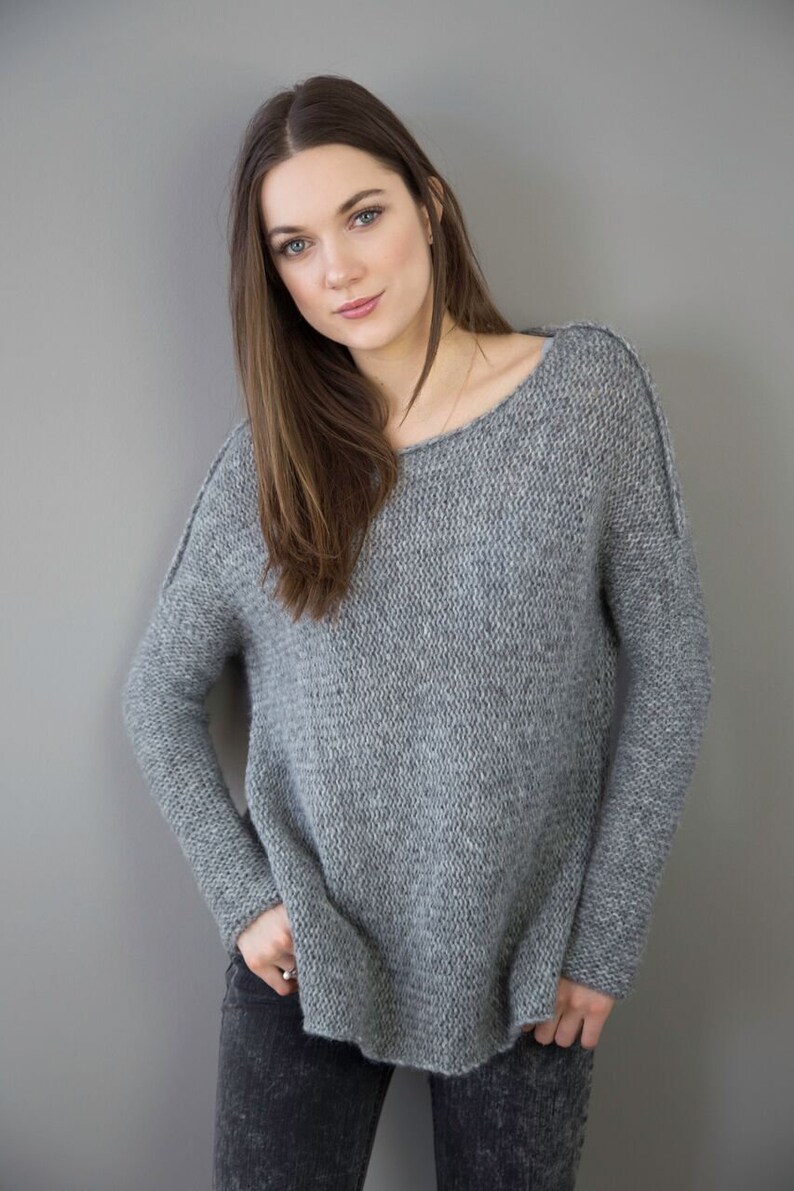 Pull en maille femme alpaga. Ultraléger trous de pouce. Etsy