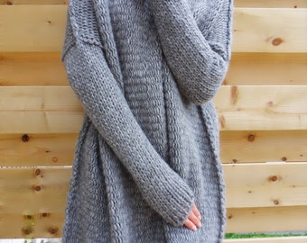 Oversized Slouchy Loose knit sweater. Alpaca  Chunky knit women sweater/jumper.