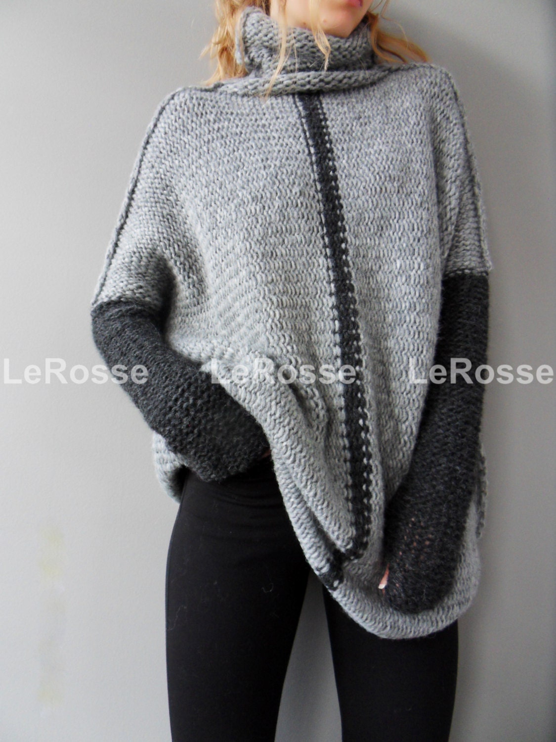 Oversized/Slouchy/Loose knit sweater. Aplaca sweater. Chunky