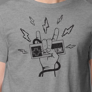 Rock The Controller Vintage Video Game T-Shirt | Interpretation of Classic Nintendo NES Controller | Unique Video Game Gift | Epic Game Wear