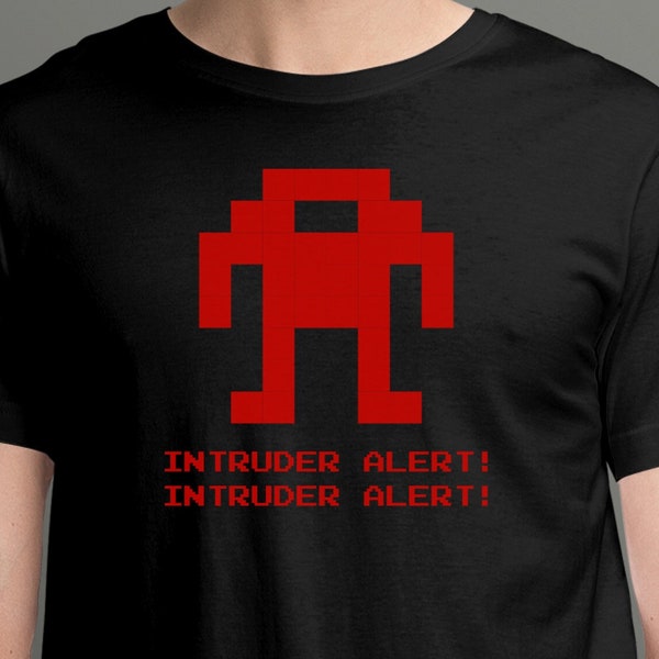 BERZERK Arcade T-Shirt | INTRUDER ALERT | Clever Arcade Shirt | Berzerk Arcade Parody | Unique Arcade Gift | Retro Shirt | Epic Game Wear