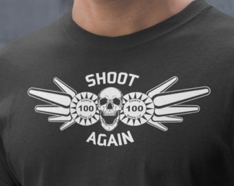 Shoot Again Pinball T-Shirt | Edgy Hand Drawn Original Pinball Shirt | Great For Pinball Lovers | Unique Pinball Gift | Epic Game Wear