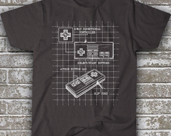 Nintendo NES Controller Blueprint T-shirt | Original Concept
