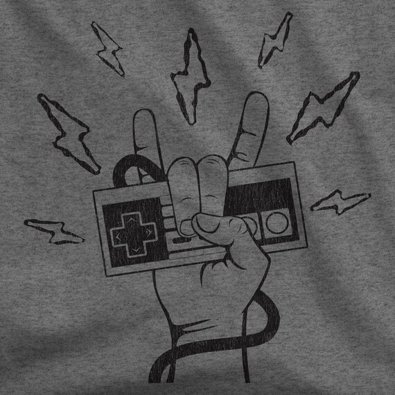 Rock The Controller Vintage Video Game T Shirt Interpretation Of Classic Nintendo Nes Controller Cool Distressed Look Gamer Gift