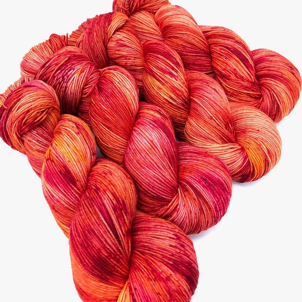 Atsila- Hand dyed yarn, sock weight, Superwash Merino, 463 yards, speckled yarn
