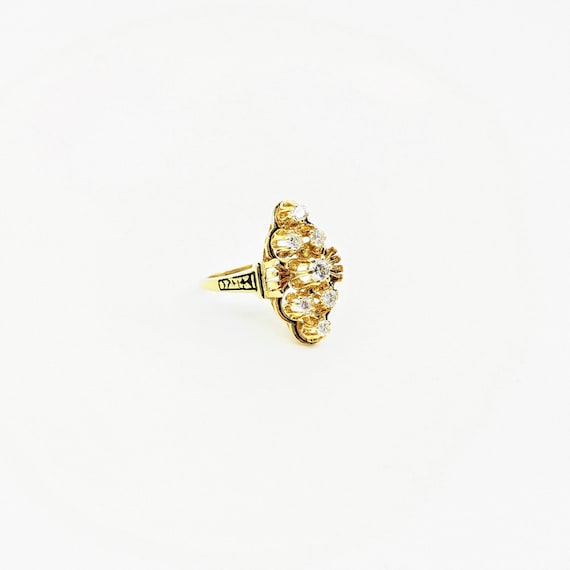 Victorian Gold Diamond and Black Enamel Statement… - image 2