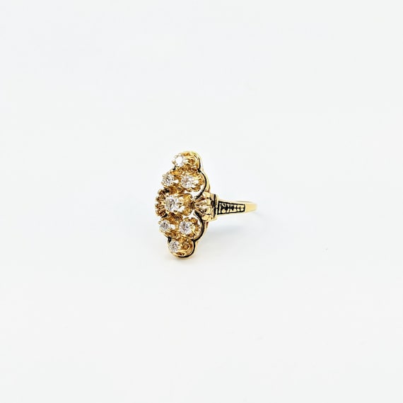 Victorian Gold Diamond and Black Enamel Statement… - image 3