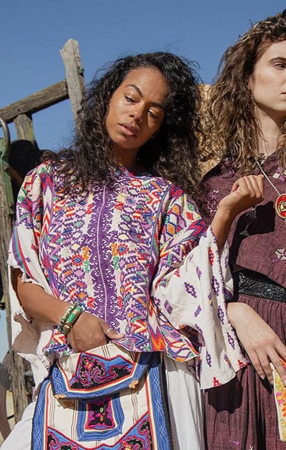 Margarita - Vintage Woven Mexican Poncho