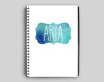 Personalized Name Notebook | Personalized Journal | Spiral Notebook | Blue Watercolor Name Notebook | Custom Gift | Journal | Custom Gift