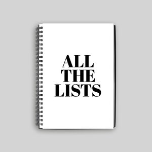 All the Lists Notebook // Funny Notebook // Quote Notebook // Spiral Notebook // All the Lists Journal // New Job Gift for Her