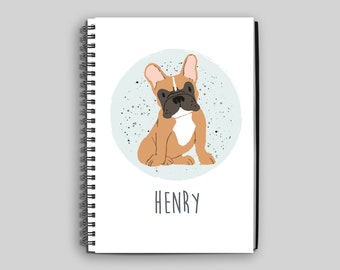 French Bulldog Notebook // Personalized French Bulldog Notebook // Dog Notebook // Name Notebook // Custom Dog Gift // Personalized Dog Gift