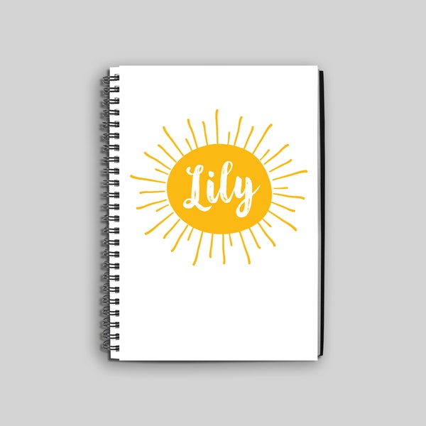 Personalized Sunshine Notebook // Custom Sun Notebook // Personalized Journal // Children's Personalized Journal