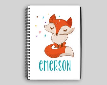 Fox Notebook // Personalized Fox Journal // Custom Fox Diary // Fox Child's Notebook // Personalized Children's Journal // Fox Gift