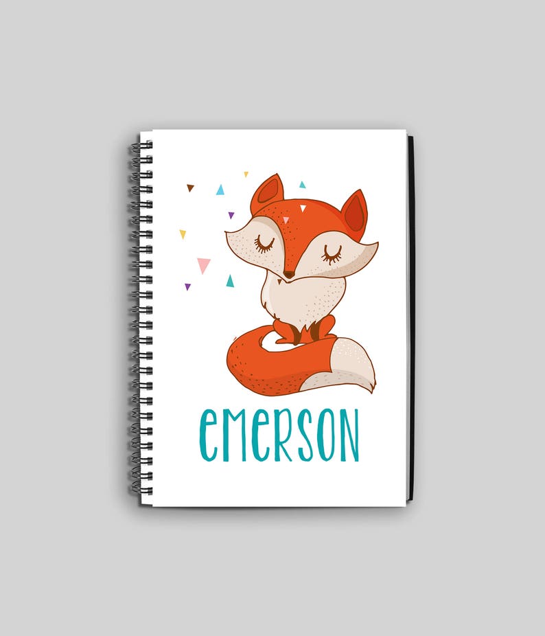 Fox Notebook // Personalized Fox Journal // Custom Fox Diary // Fox Child's Notebook // Personalized Children's Journal // Fox Gift image 1