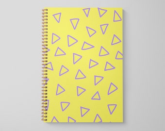 Yellow and Purple Triangle Notebook | Spiral Bound Notebook | Journal Notebook | Writing Journal | Diary Gift | Journal for Her