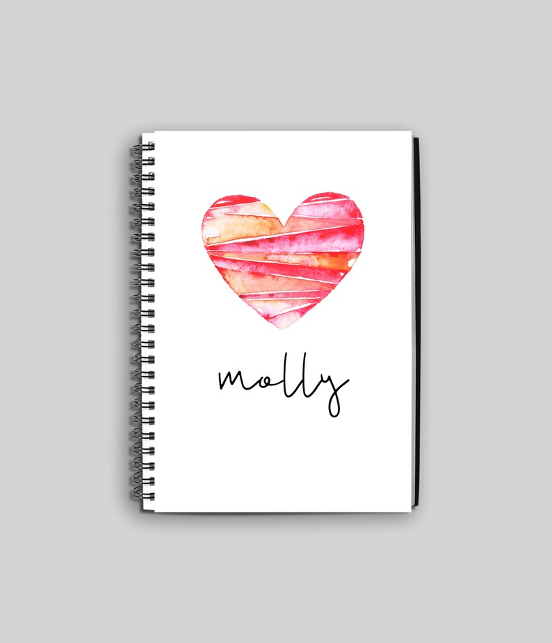 Custom Notebook // Personalized Journal // Custom Diary // Heart Notebook // Children's Notebook // Personalized Child's Gift // Diary image 1