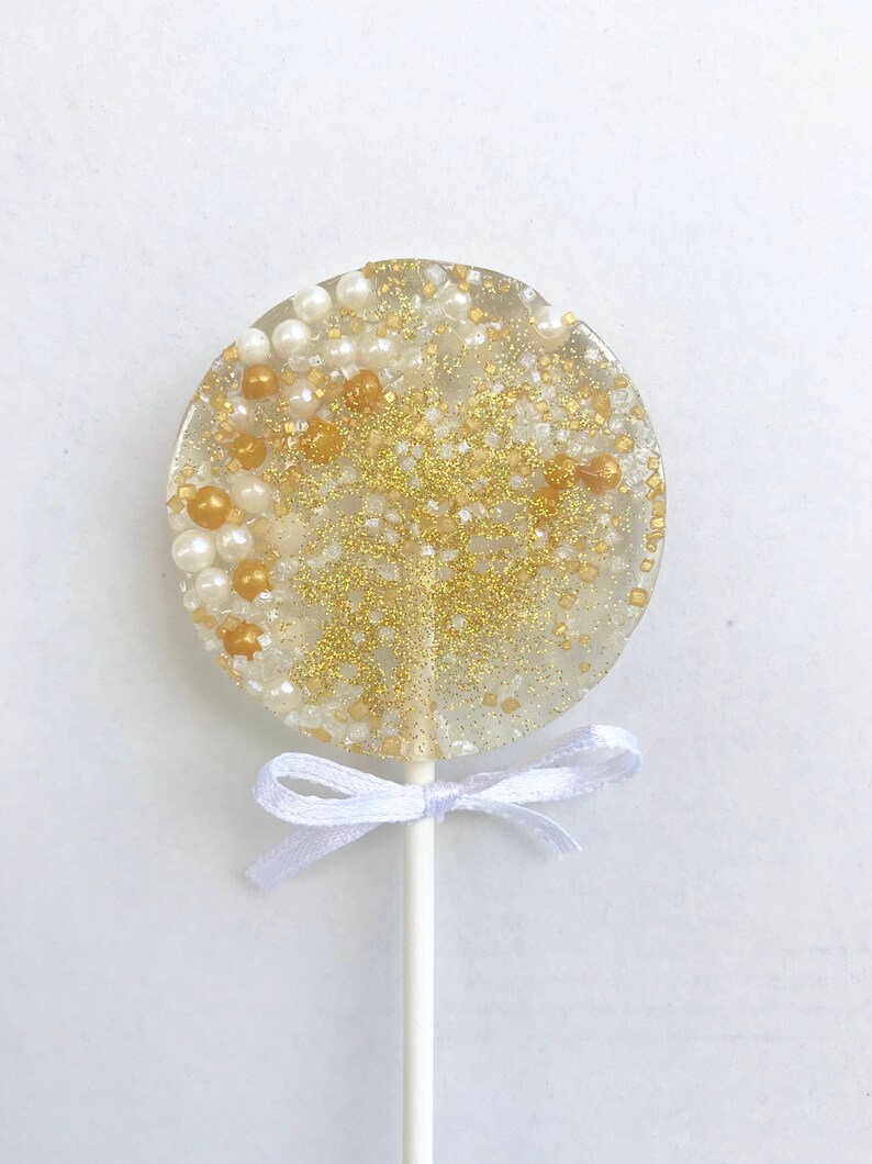 Mixed Pearls Gold Glitter Lollipops Party Favours Baby Shower Etsy