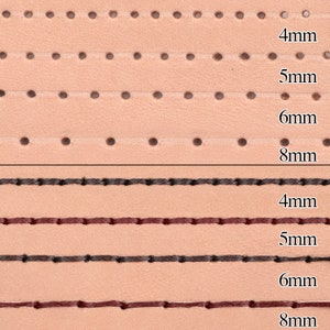 Costura de cuero 4/5/6/8mm perforador de puntas agujeros circulares redondos borde cincel herramienta artesanal artesanía en cuero DIY imagen 10